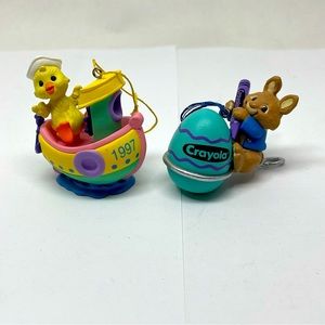 Vintage 1996 here comes Easter 1997 crayola eggs-pert artist ornaments